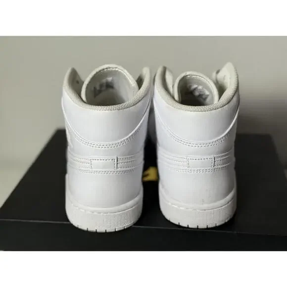 Nike Air Jordan 1 Mid “Triple White” Men’s Size 8 | Clean Classic All-White - Picture 8 of 10